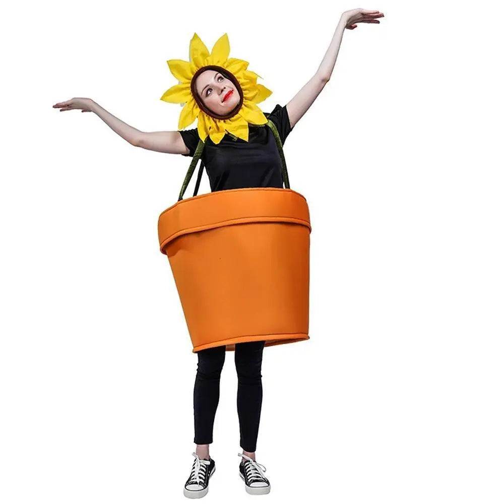 funny sun flower potted plant Festival Performance Stage Cosplay Costume for Adult - zzcosplay