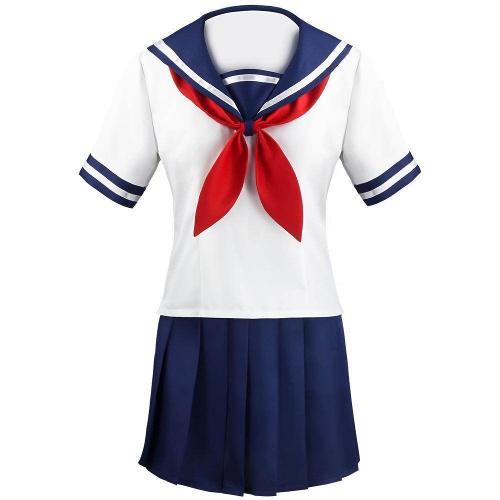 Game Yandere Simulator Cosplay Costume Uniform JK School Uniform Outfit Sailor Suit T-shirt Skirt for Women - zzcosplay