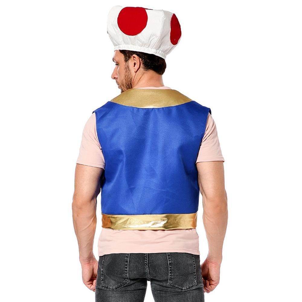Halloween Mushroom Kingdom Red Dot Mushroom Head Captain Chino Acting Prop Costume - zzcosplay