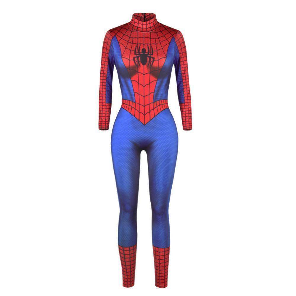 Halloween Peter B Parker Spider woman Digital Printed Bodycon Jumpsuit Costume - zzcosplay