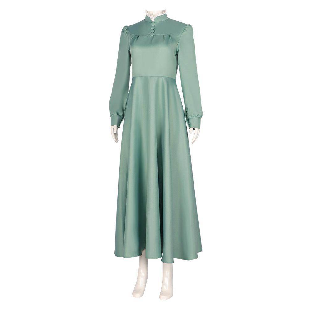 Howl's Moving Castle Green Maid Dress Halloween Carnival Suit Cosplay Costume - zzcosplay