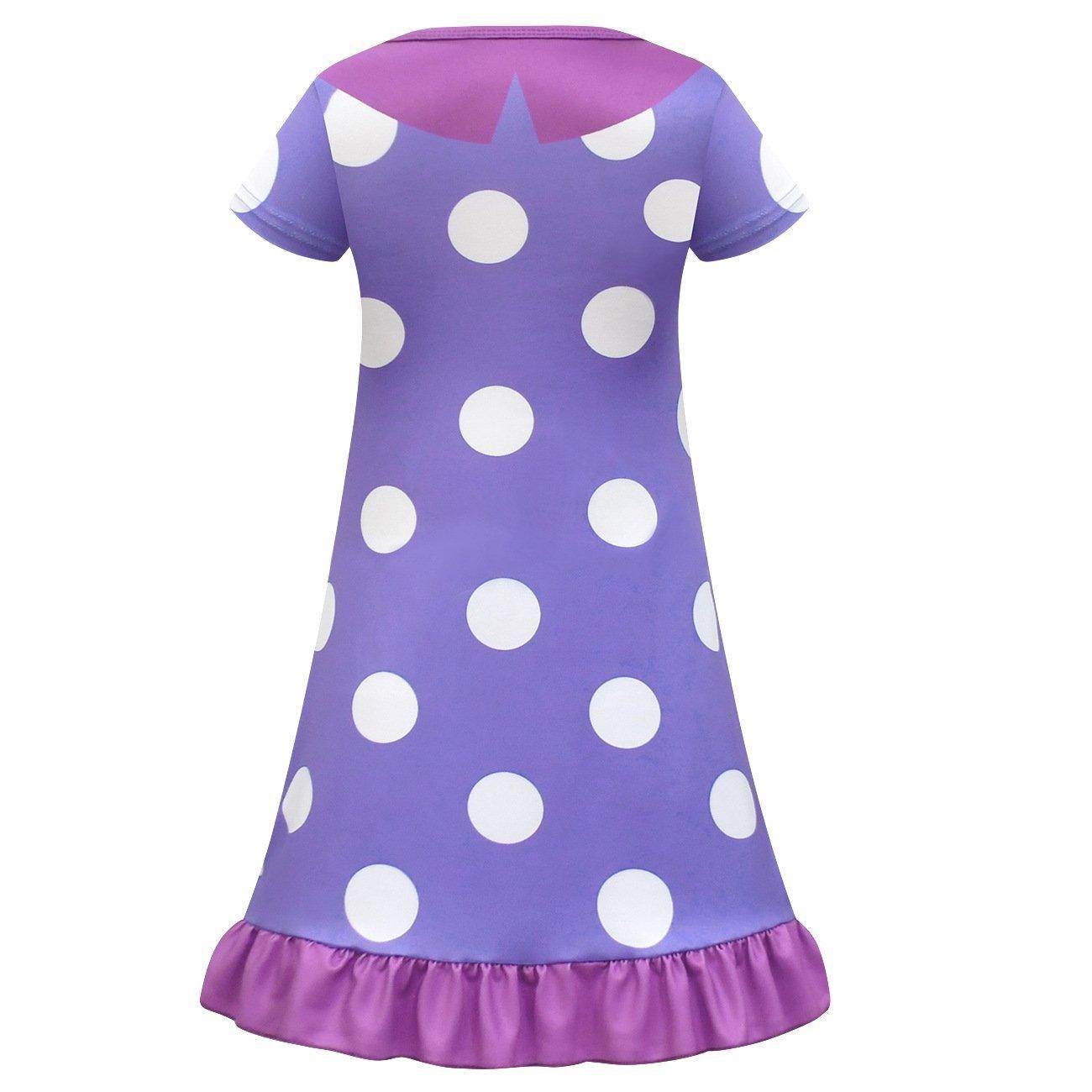 Inside Out Cosplay Costume Ruffle Nightgown for Girls Kids' Homewear Dress with Bag - zzcosplay