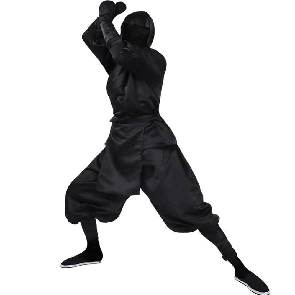 Japanese Ninja Bushido Cosplay Costume with Hood Socks Halloween Outfit Set Dress Up For Men - zzcosplay