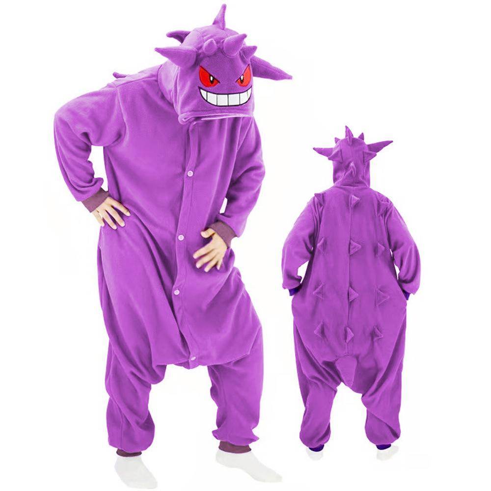 Gengar Kigurumi Onesies Anime Pokemon Pajamas Pyjamas Halloween Costume - zzcosplay