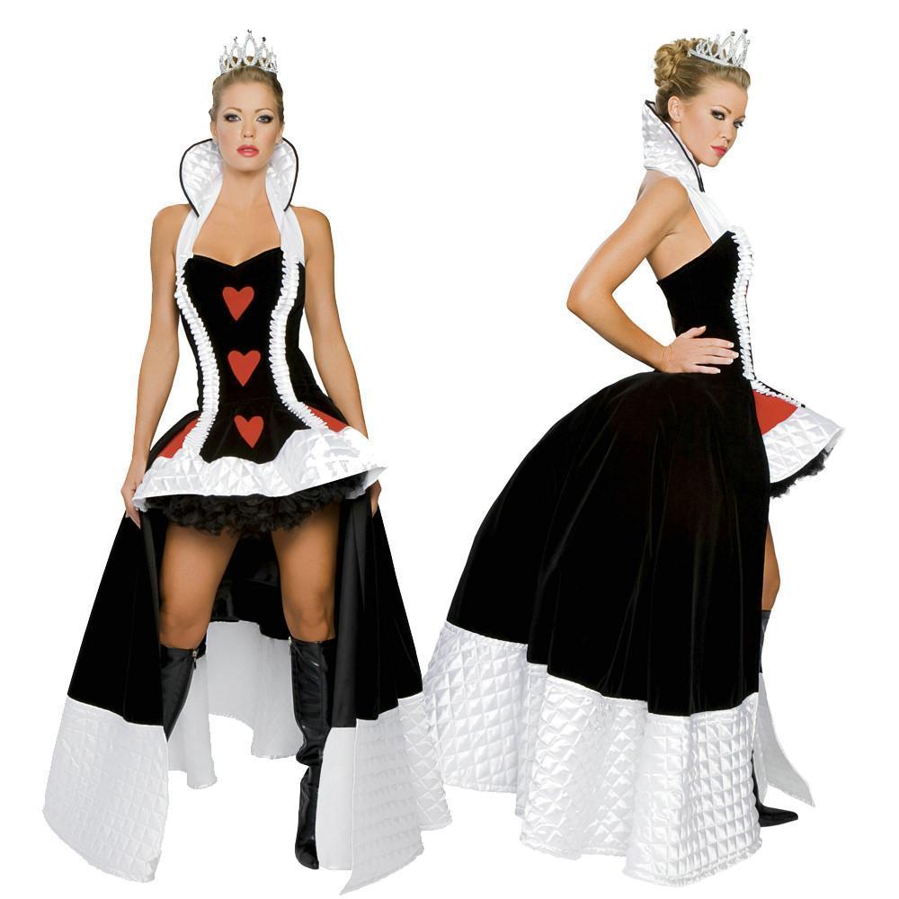 Poker Queen of Hearts Fancy Dress Cosplay Costume Queen Dress Cosplay Costume