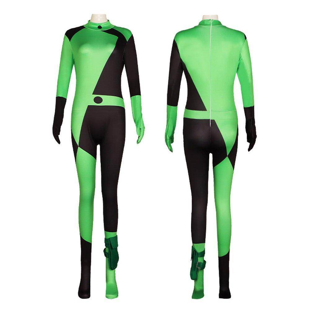 Kim Possible Shego Costume Bodysuit Jumpsuit Party Halloween - zzcosplay