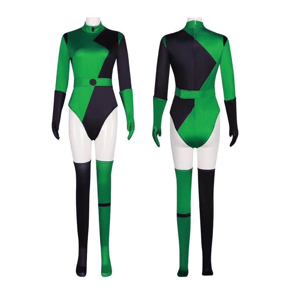 Kim Possible shego Costume Bodysuit Jumpsuit Swimsuit - zzcosplay