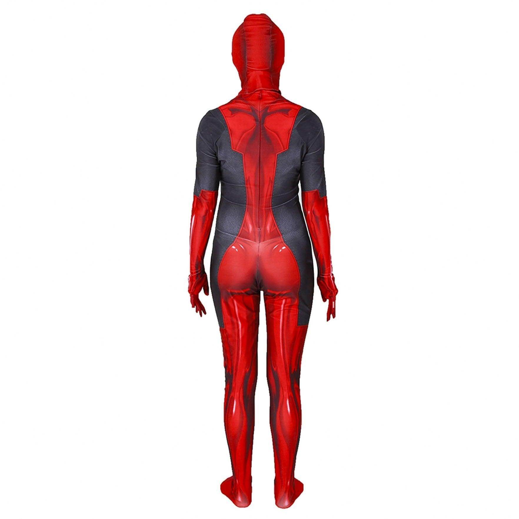 Lady and Men Kids Deadpool 3 Bodysuit Costume 2024 Deadpool Wolverine Red With Mask - zzcosplay