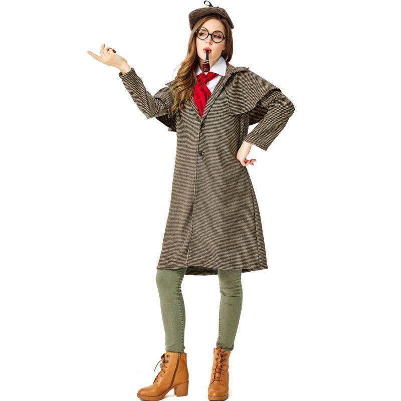 Lady Sherlock Holmes Cosplay Costume Halloween Coat Outfits Women - zzcosplay