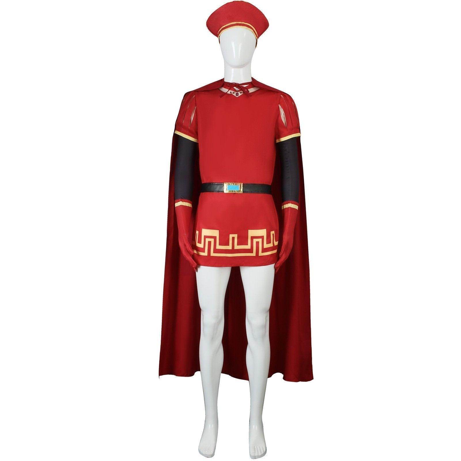 Lord Farquaad Halloween Cosplay Costume Shrek Red Robe Cape - zzcosplay