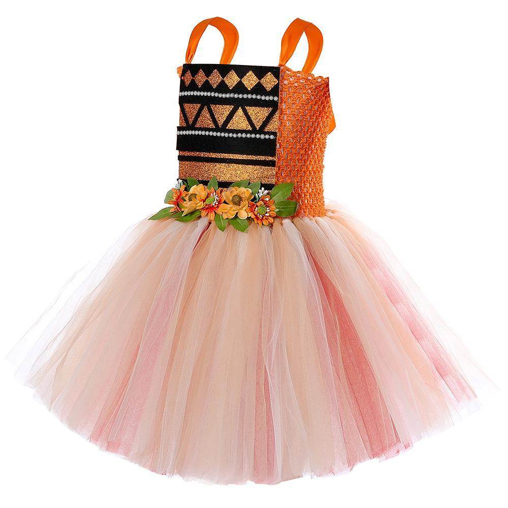 Movie Moana Princess Dress Sweet Flower Fairy dress party runway dress - zzcosplay