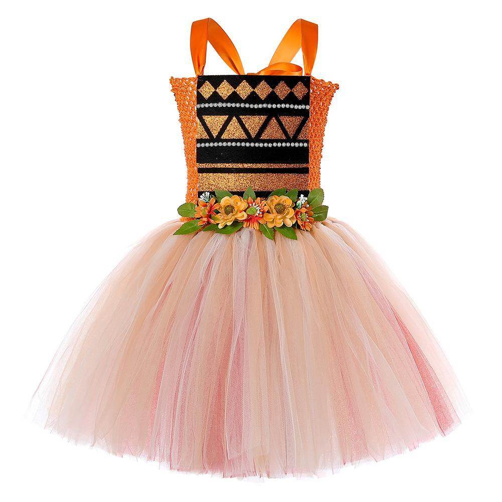 Movie Moana Princess Dress Sweet Flower Fairy dress party runway dress - zzcosplay