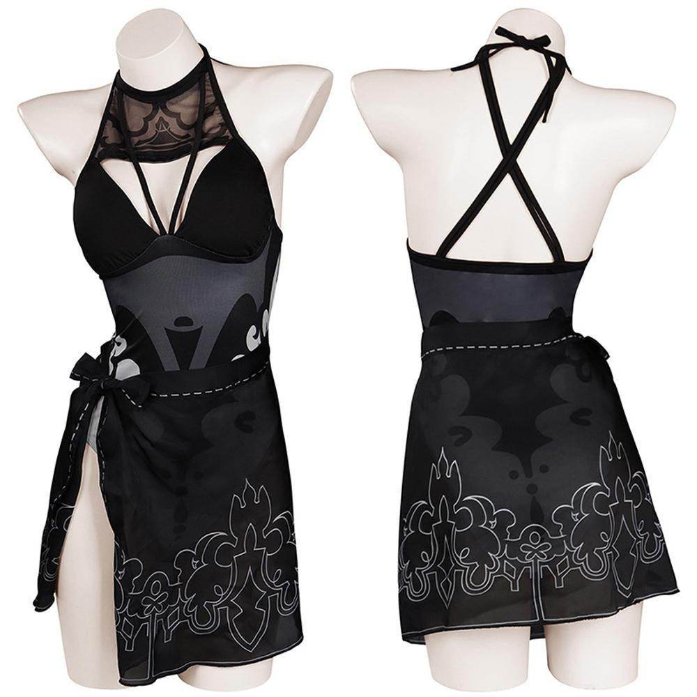 NieR Automata YoRHa No.2 Swimsuit Cosplay Costume Swimwear Outfits - zzcosplay