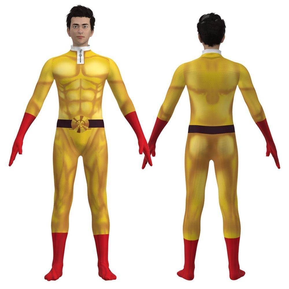 One Punch Man Saitama Costume Cosplay Zentai Suit Jumpsuit for Kids Adult - zzcosplay