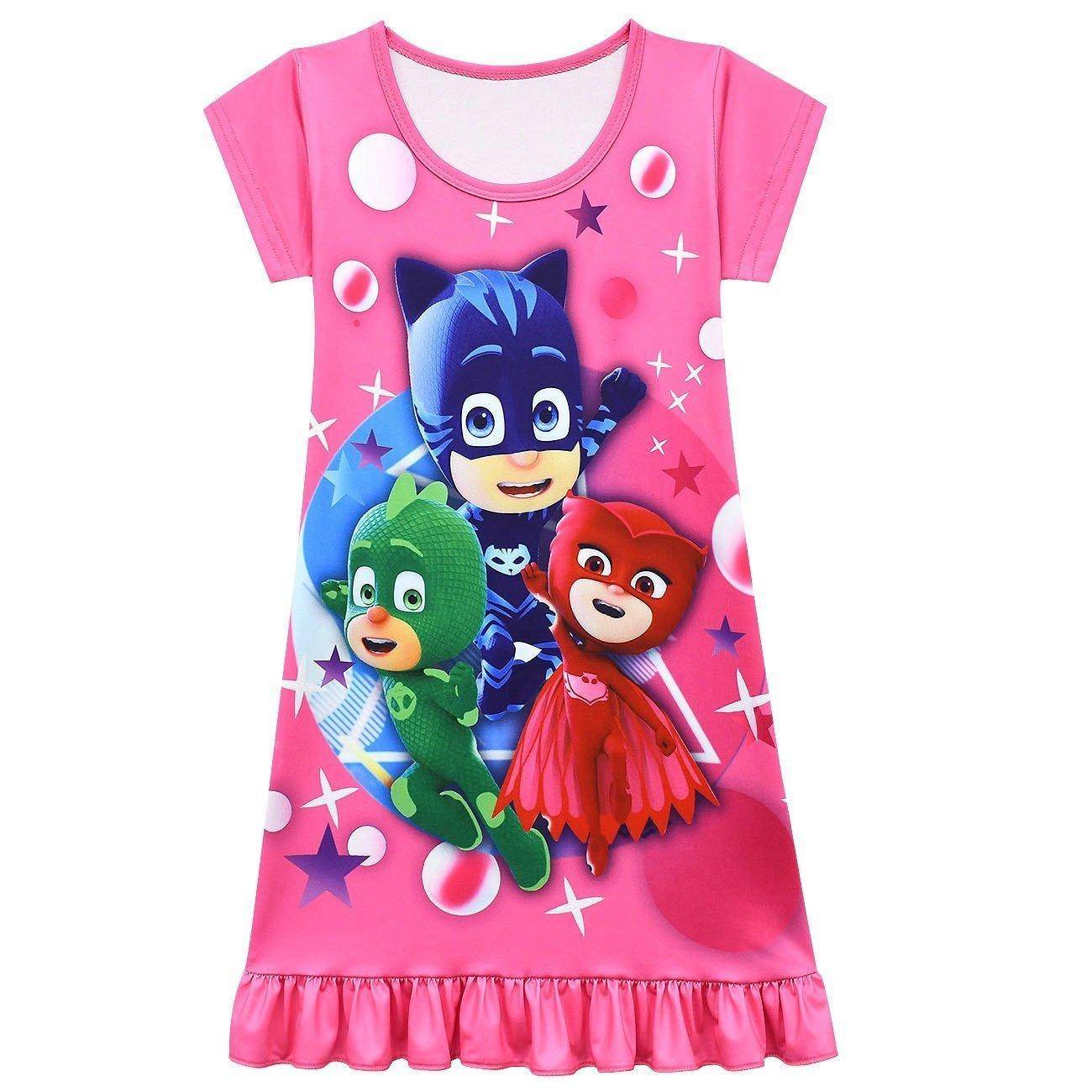 PJ Masks Pajamas Little Hero Nightgown for Toddler Kids Sleepwear Dress - zzcosplay