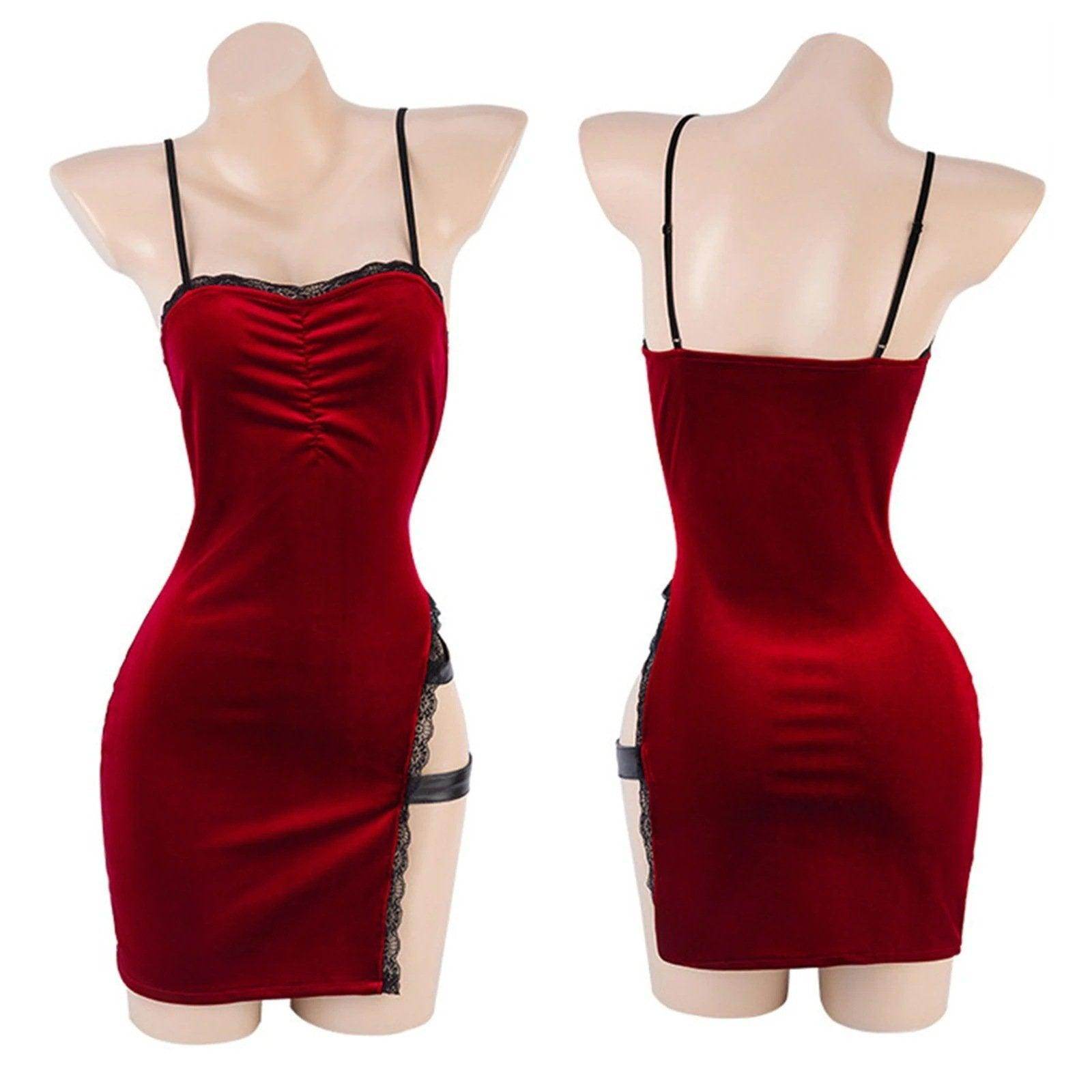 Resident Evil Ada Wong Lunar Costue Sleeveless cheongsam Slit Long Skirt - zzcosplay