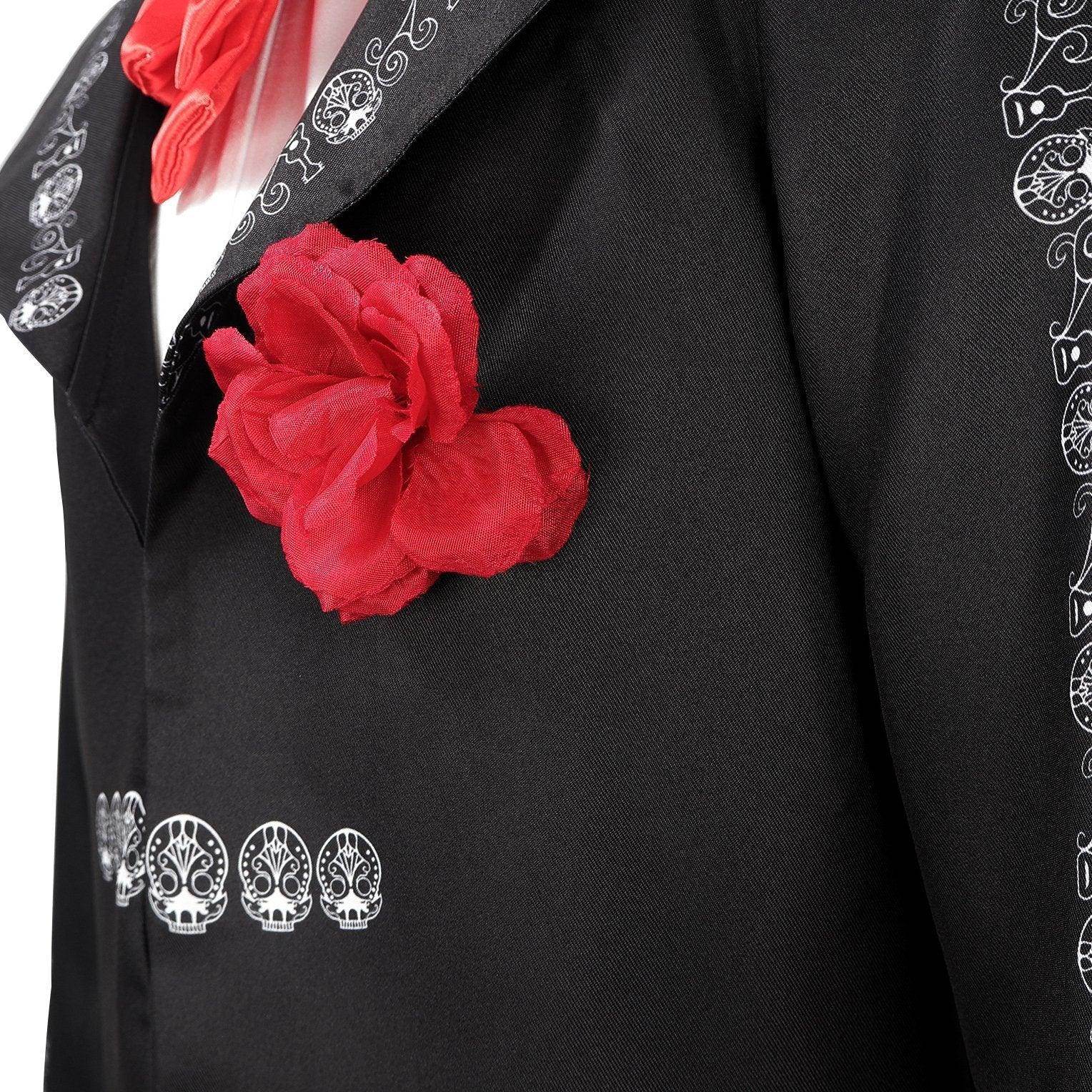 Scary Skeleton Suit - Black and White Halloween Pants and Jacket business suit cosplay - zzcosplay