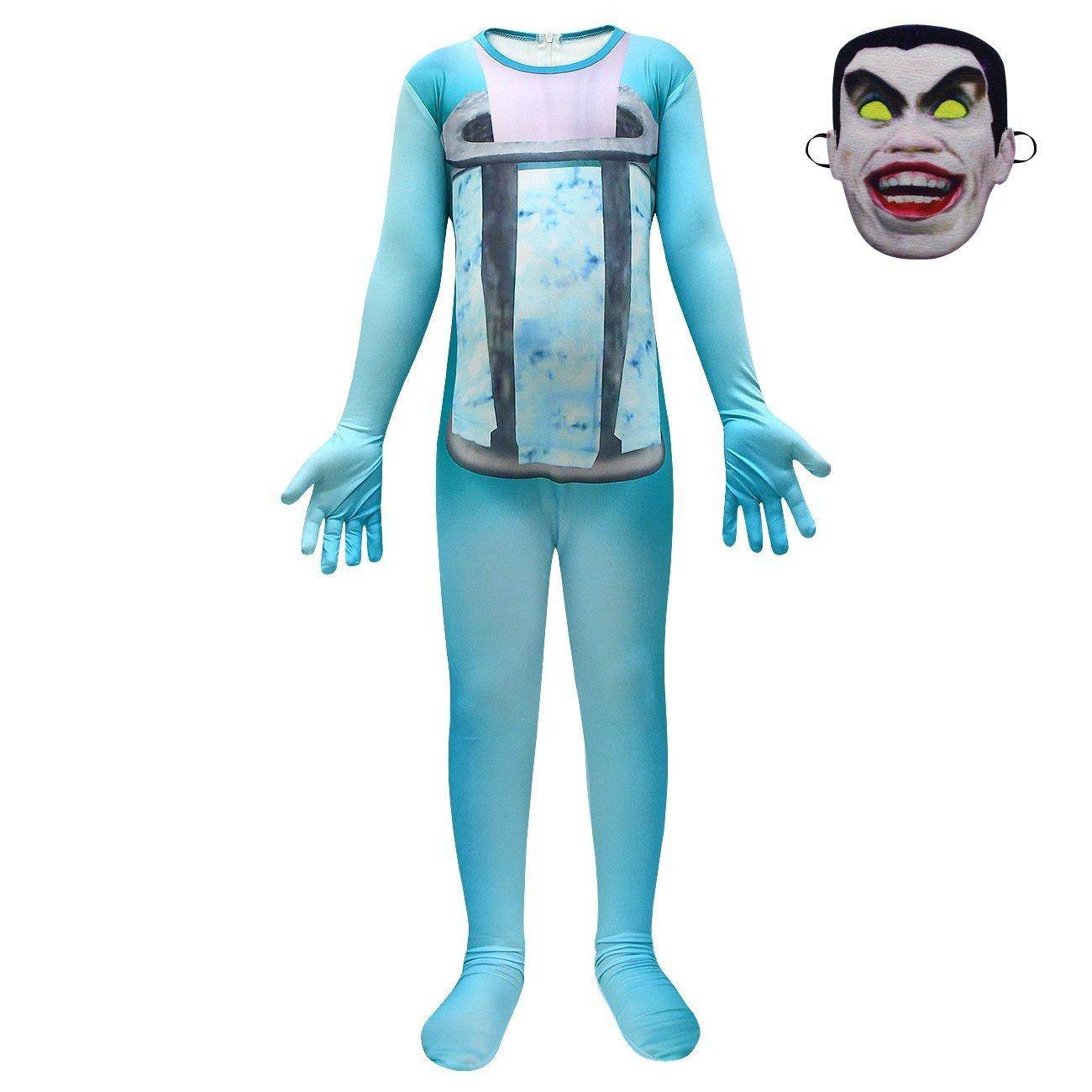 Skibidi Toilet Blue Jumpsuit Titan Tv man Cosplay Costume For Kids - zzcosplay