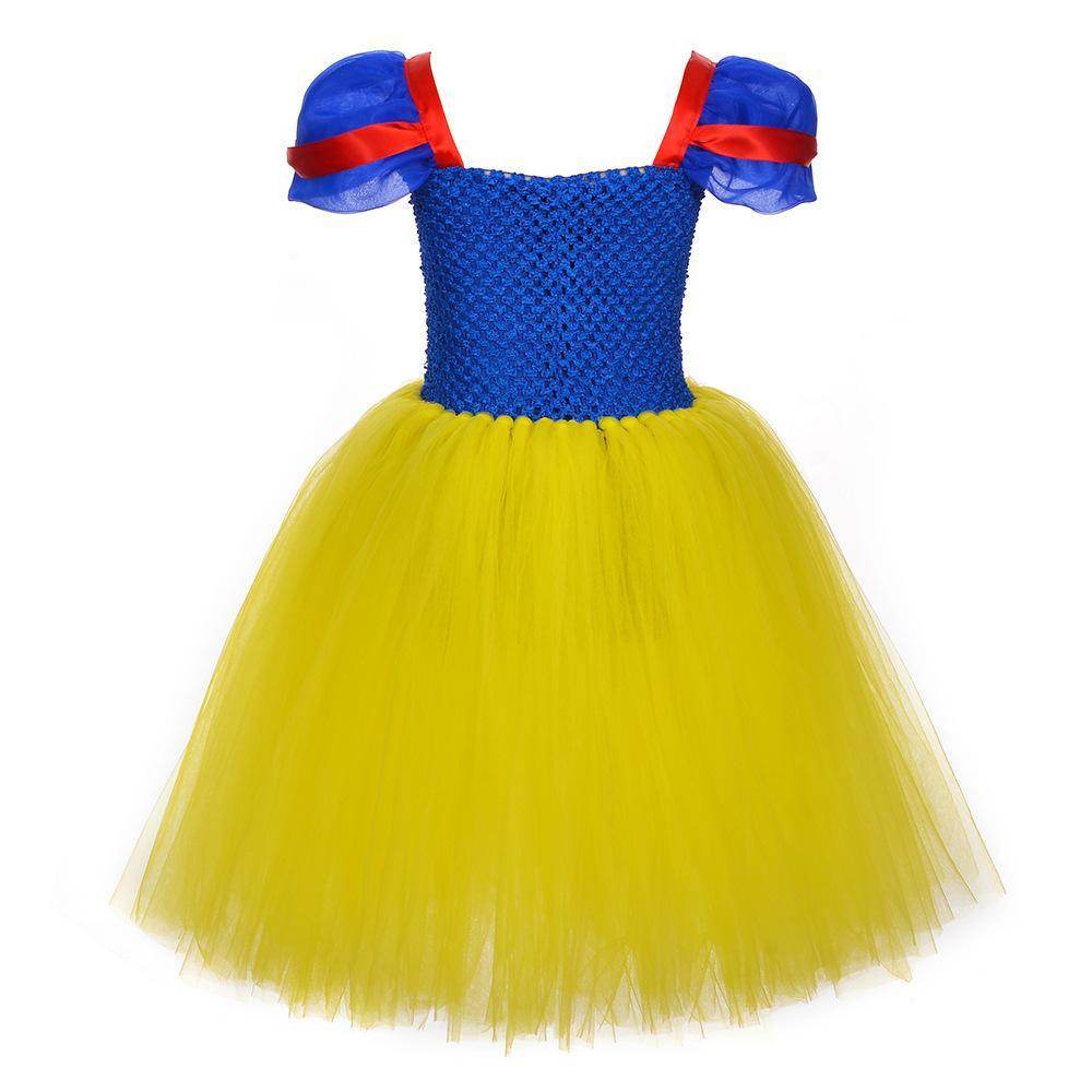 Snow White Princess Costume Kids Girls Cosplay Party Tutu Cake Dress Halloween Outfit - zzcosplay