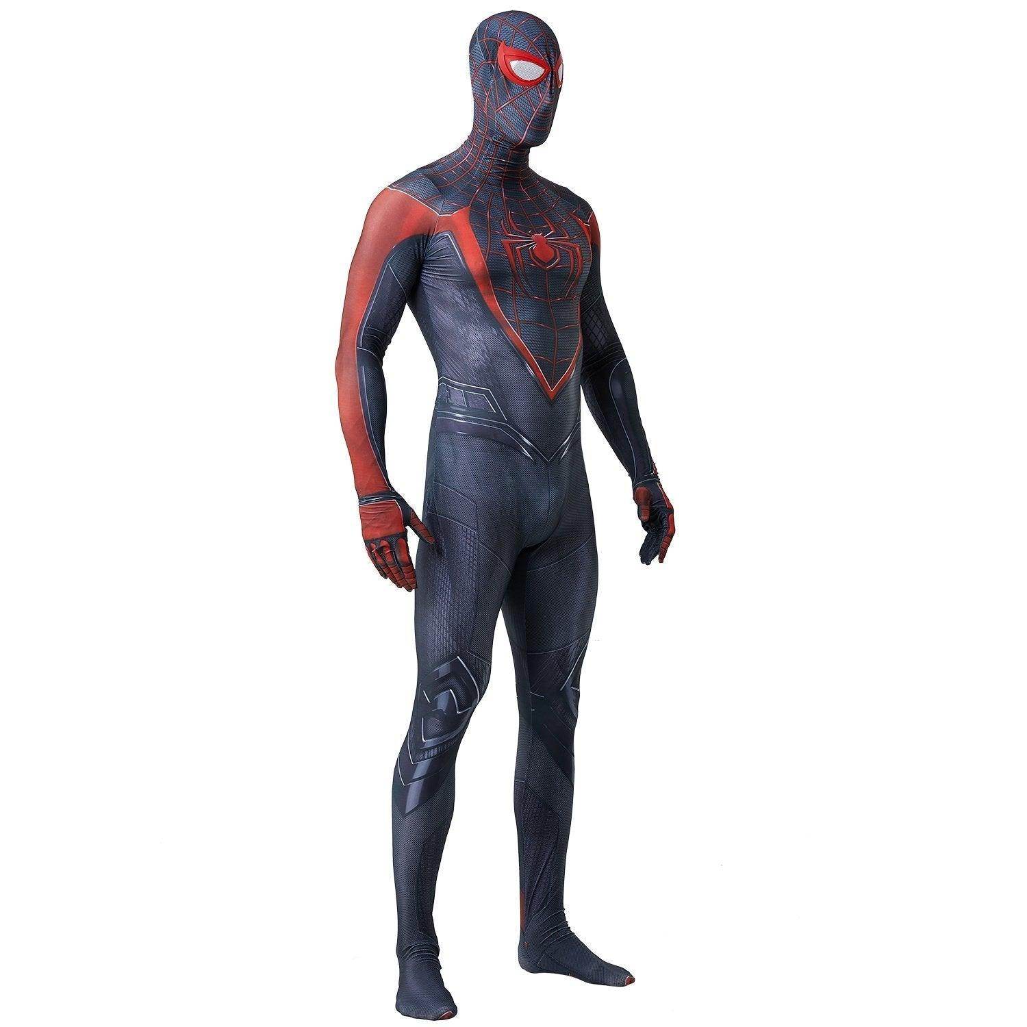 Spider-Man 2 Miles Morales Black Cosplay Jumpsuit Costume for Adults and Kids - zzcosplay