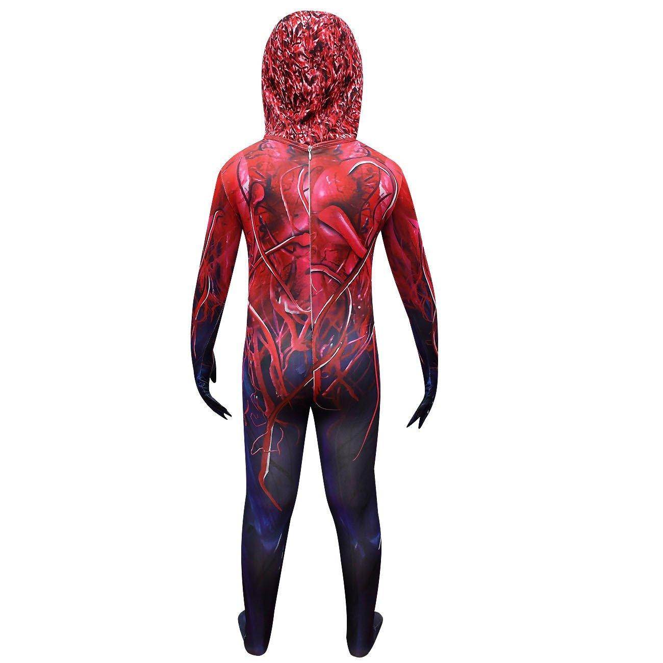 Spider-Man CARNAGE RED VENOM Costume For Kids Deluxe Zentai Cosplay Jumpsuits With Head Mask Halloween - zzcosplay