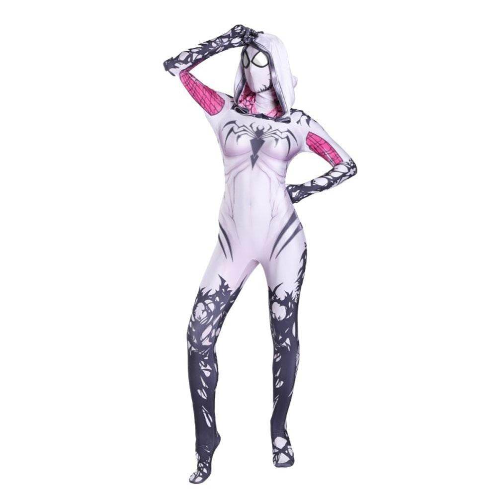Spider-man Gwen Stacy Costume Zentai Jumpsuit Bodysuit Adult Kids - zzcosplay