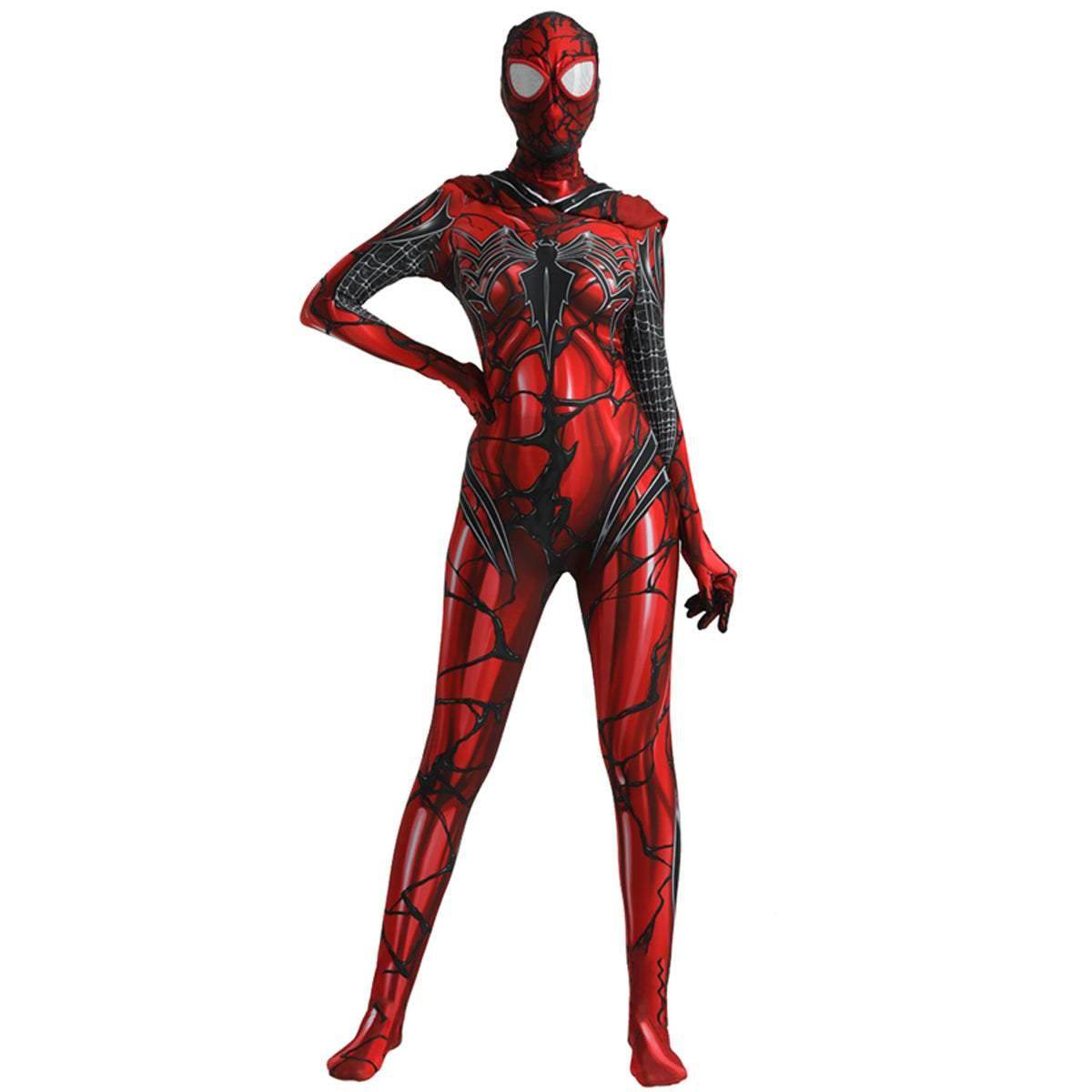 Spider-Man Venom Spider-Gwen Stacy Jumpsuit Lady Carnage Hooded Cosplay Costume Halloween - zzcosplay