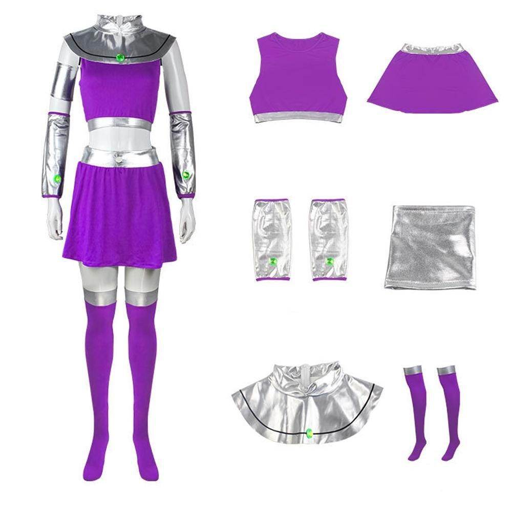 Starfire Costume Teen Titans Cosplay Halloween - zzcosplay