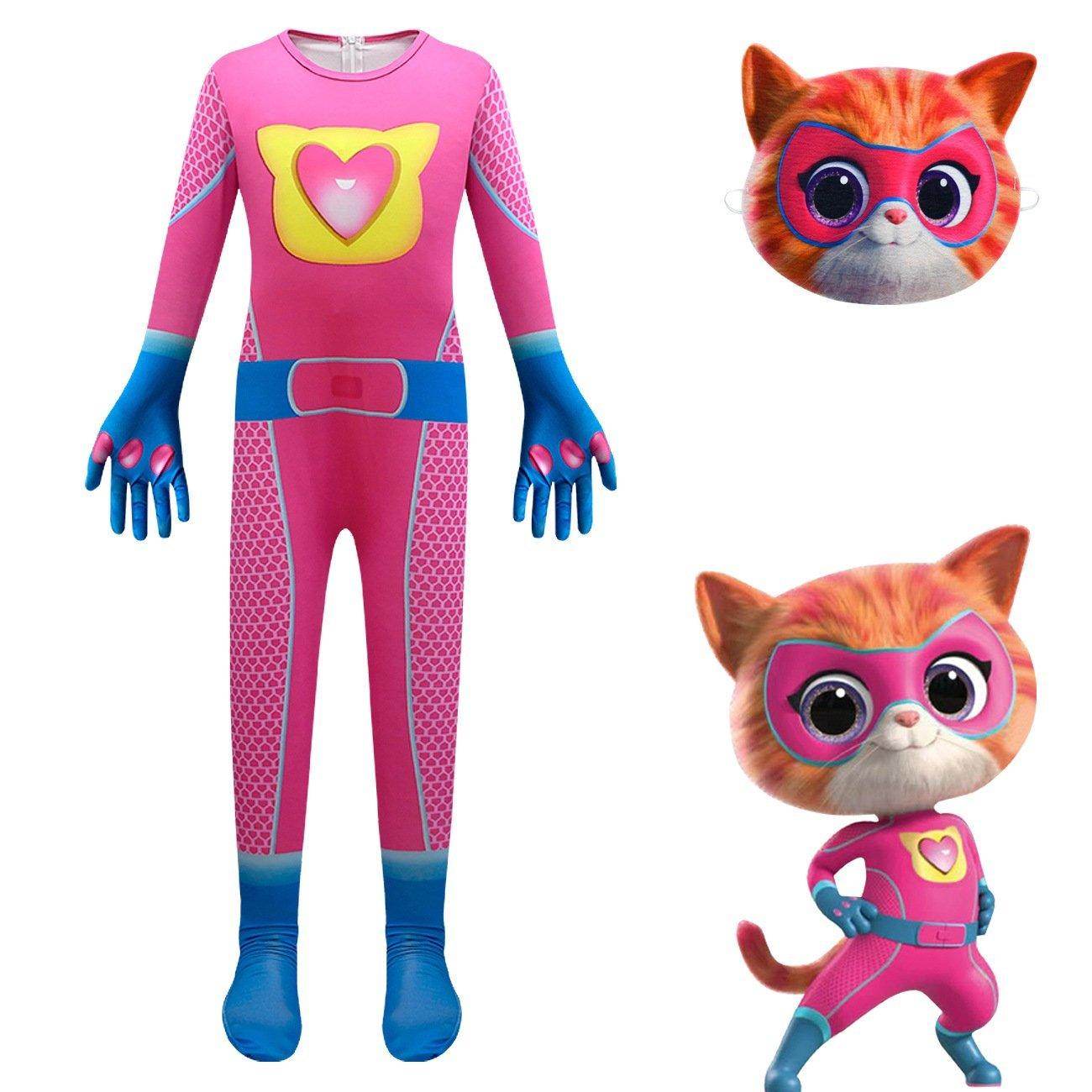 Super Cute Kitties Jumpsuits Cosplay costume With Mask For Kids - zzcosplay