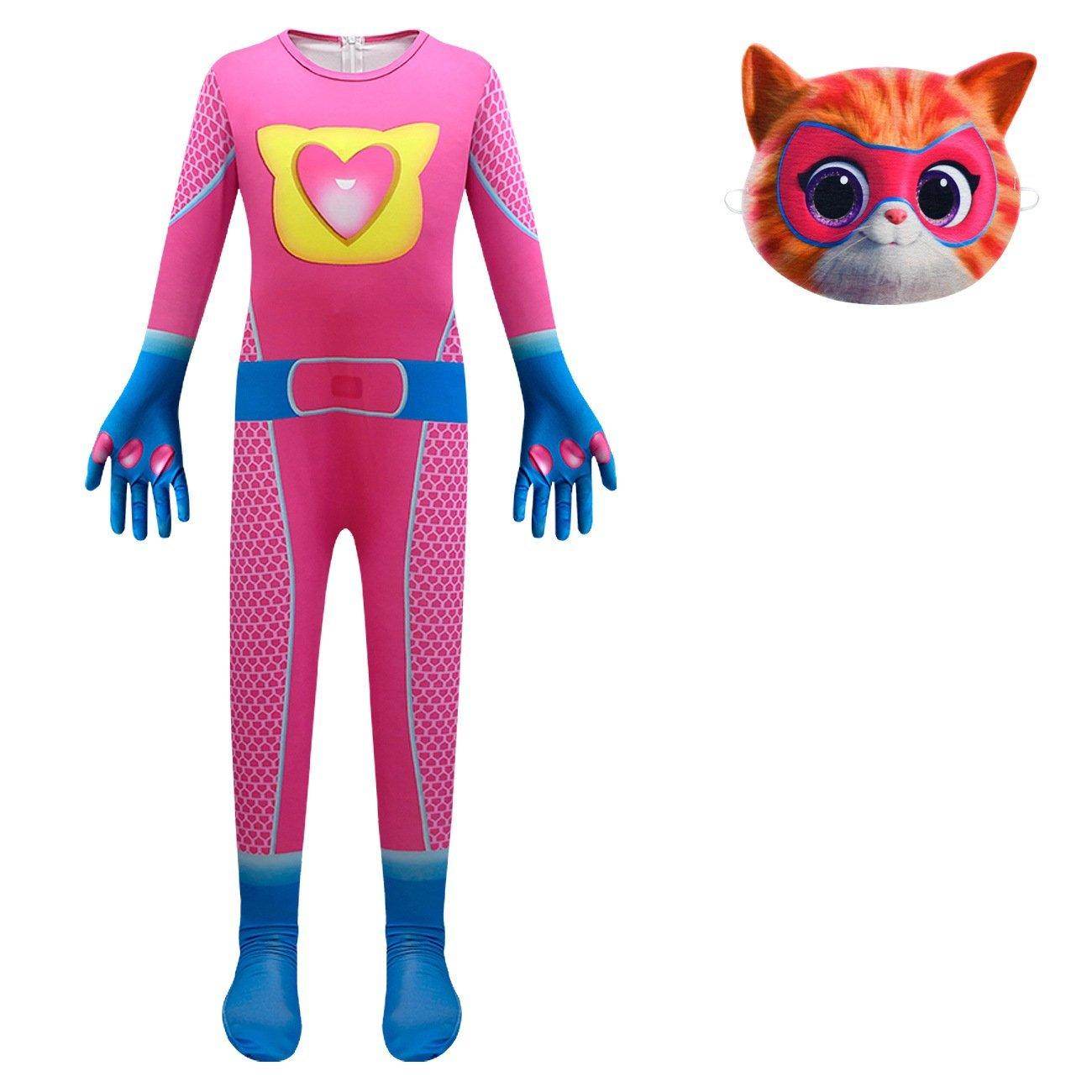 Super Cute Kitties Jumpsuits Cosplay costume With Mask For Kids - zzcosplay