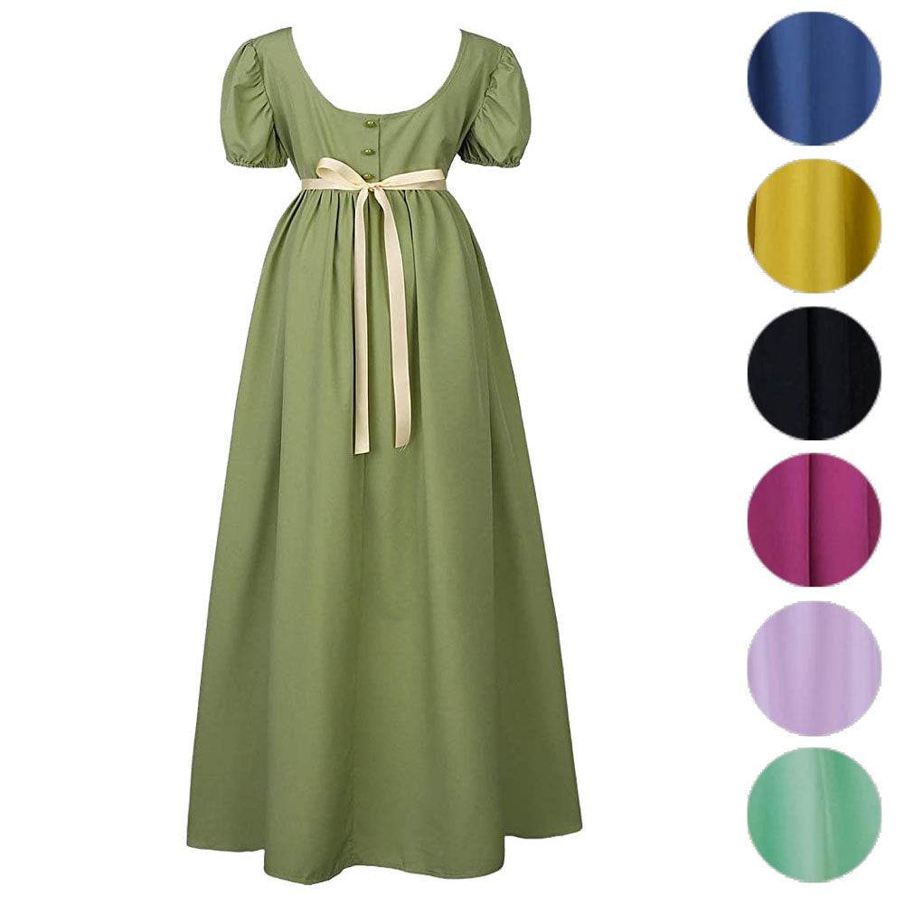 Bridgerton cosplay costume vintage regency Victorian tea dress - zzcosplay