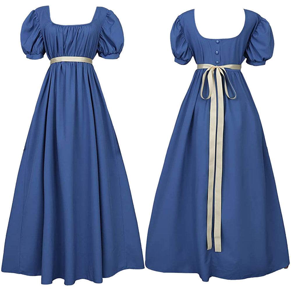Bridgerton cosplay costume vintage regency Victorian tea dress - zzcosplay