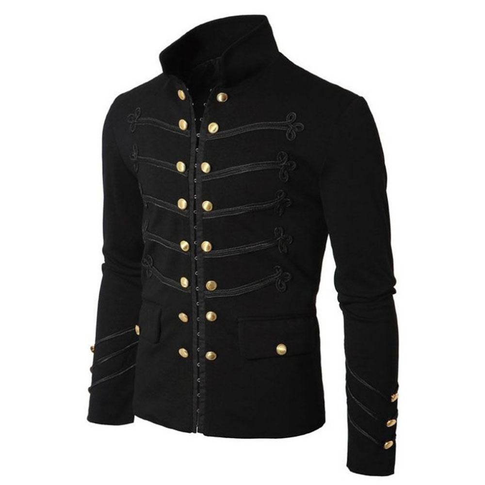 Men's Medieval Vintage Embroidered Button Jacket Outfits Carnival - zzcosplay