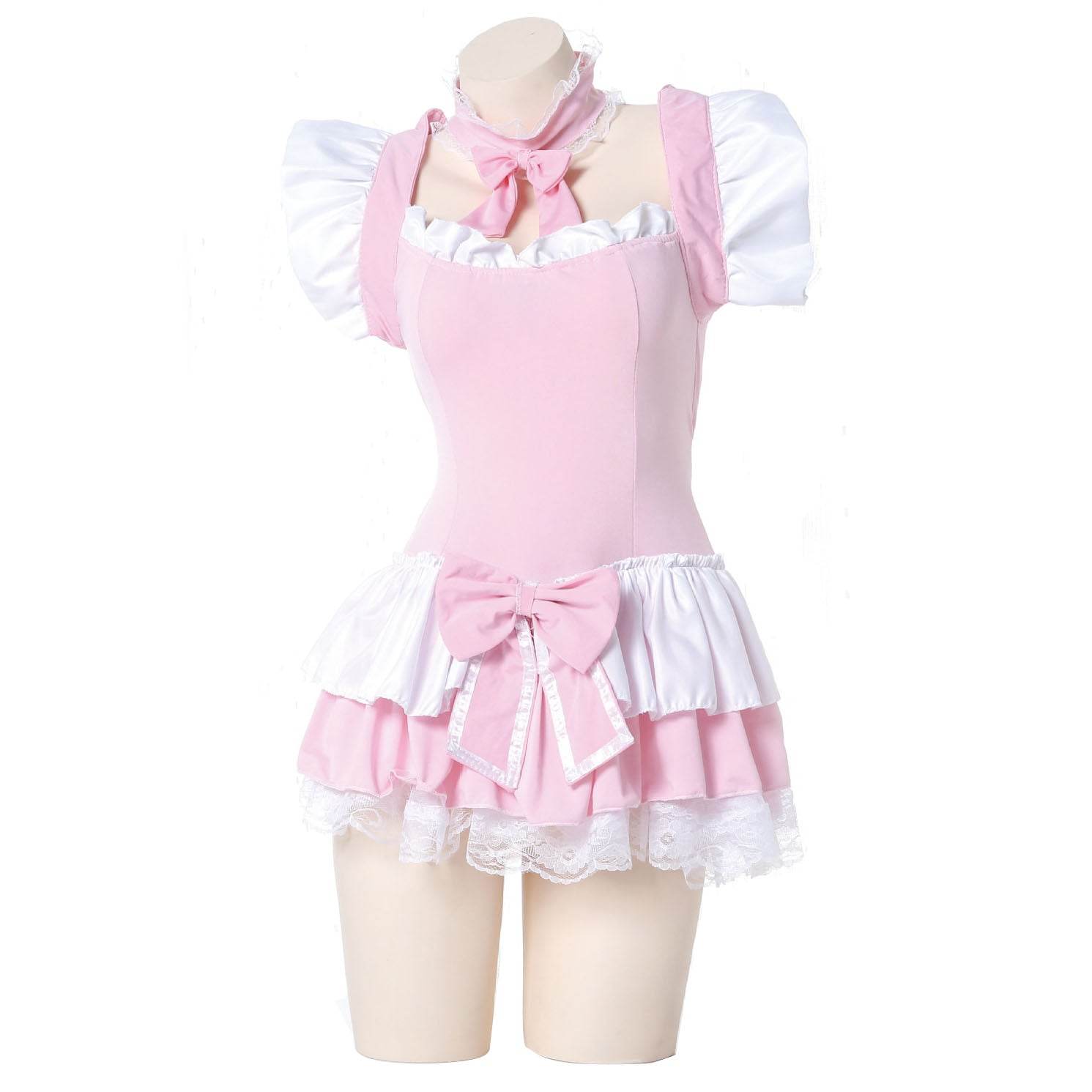 Pink Maid Uniform Role Play Sexy Performance Stage Costume - zzcosplay