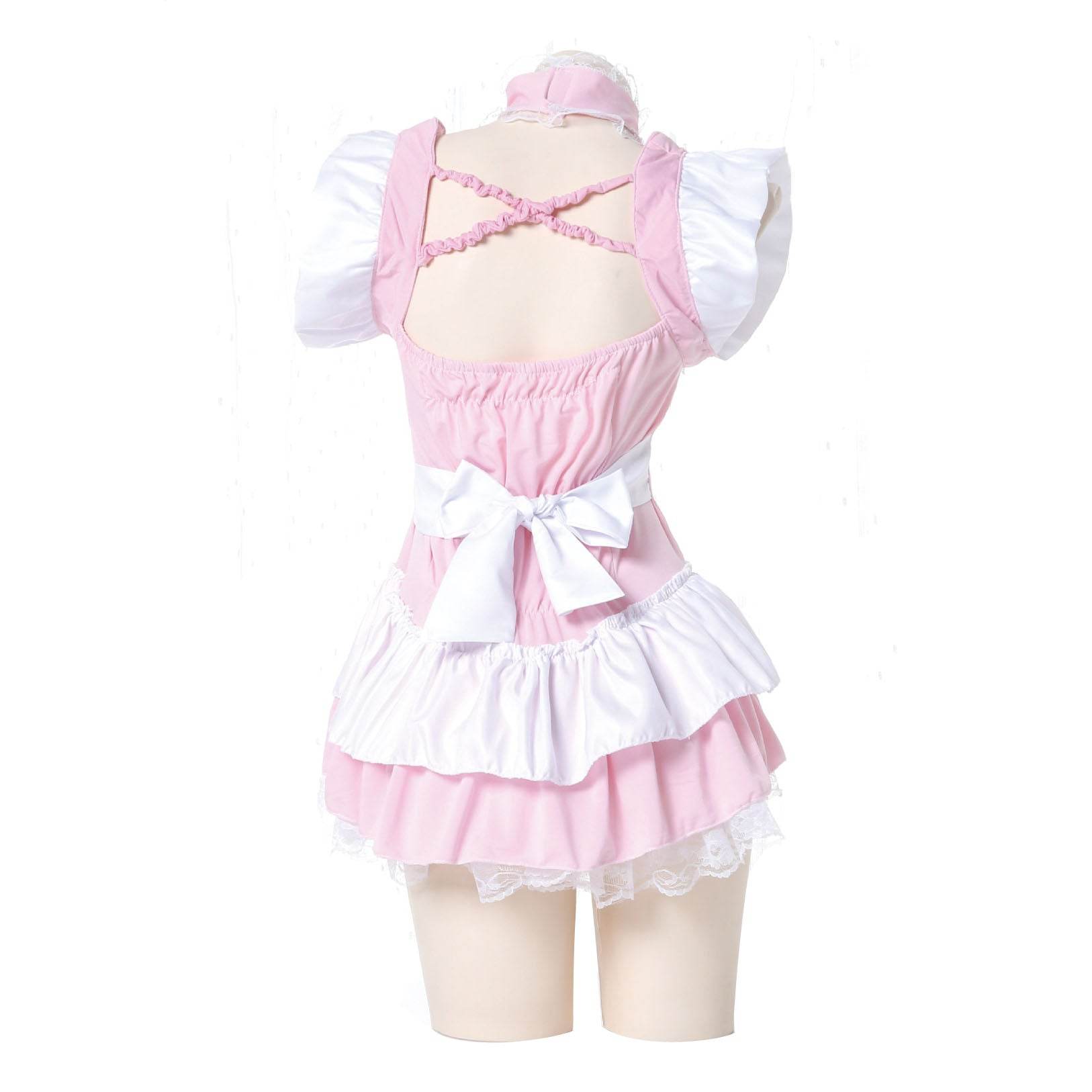 Pink Maid Uniform Role Play Sexy Performance Stage Costume - zzcosplay