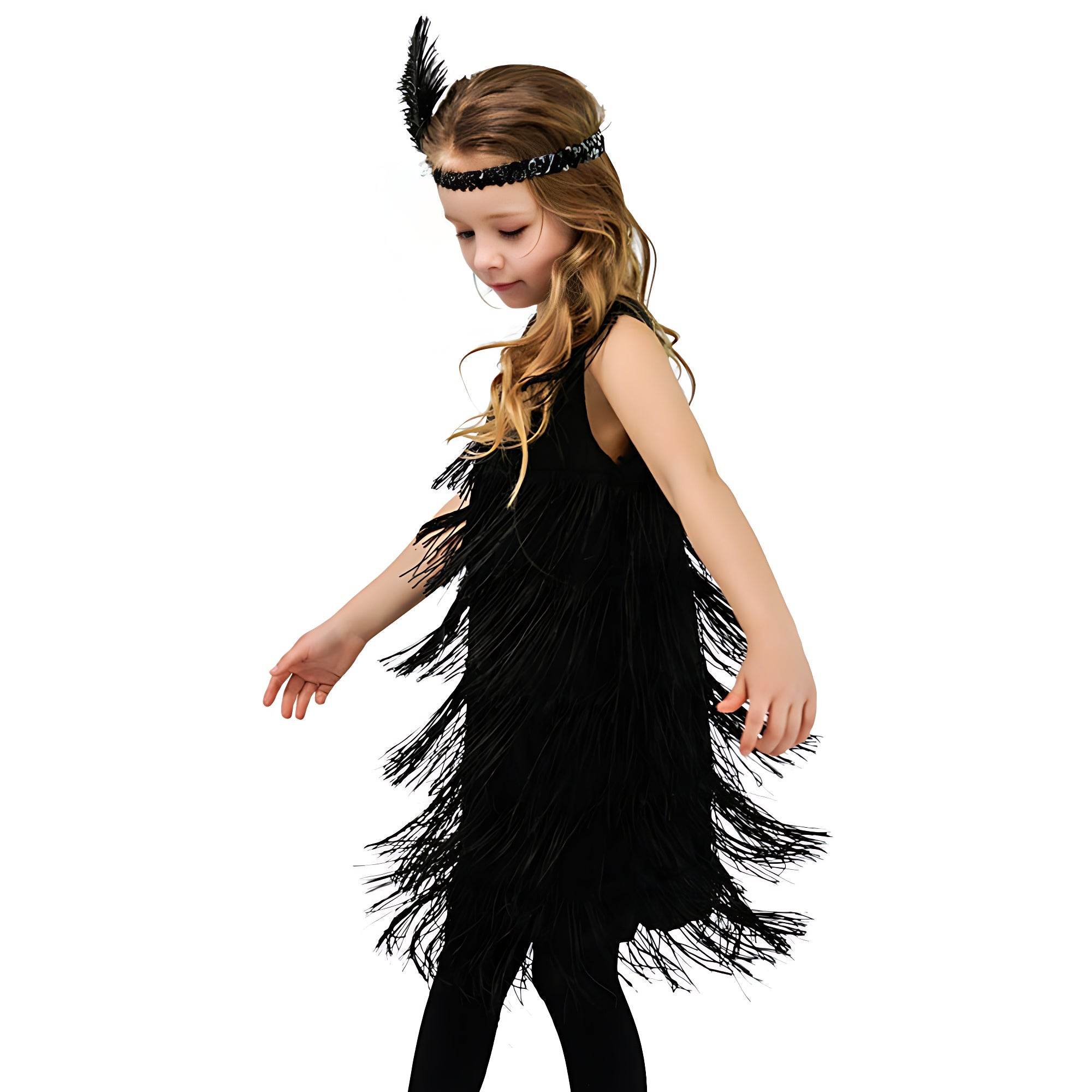 1920s Kids girls Retro Latin dance Party costume tassel Dress - zzcosplay