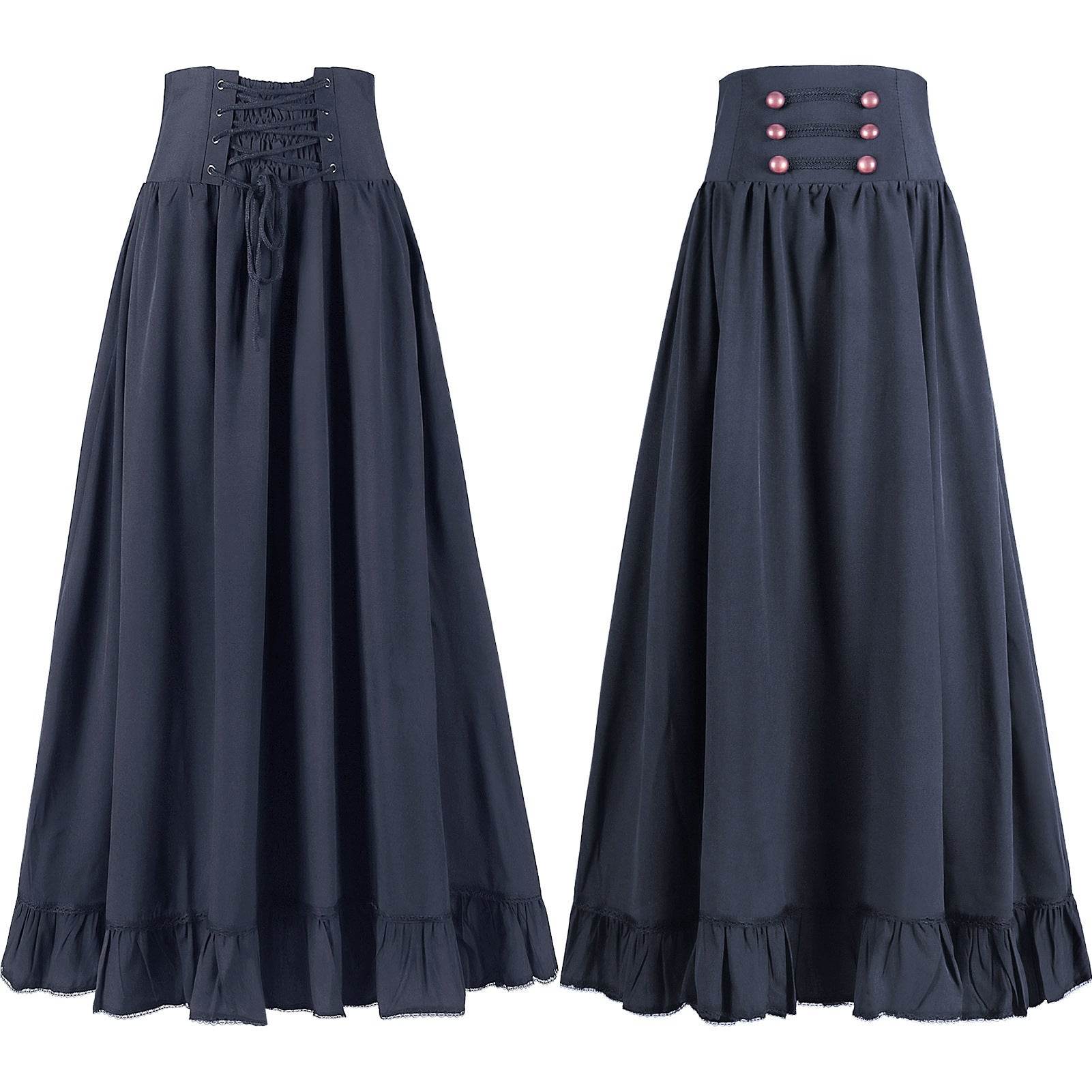 Medieval Women's Retro Style Waist Dance Skirt Dress - zzcosplay
