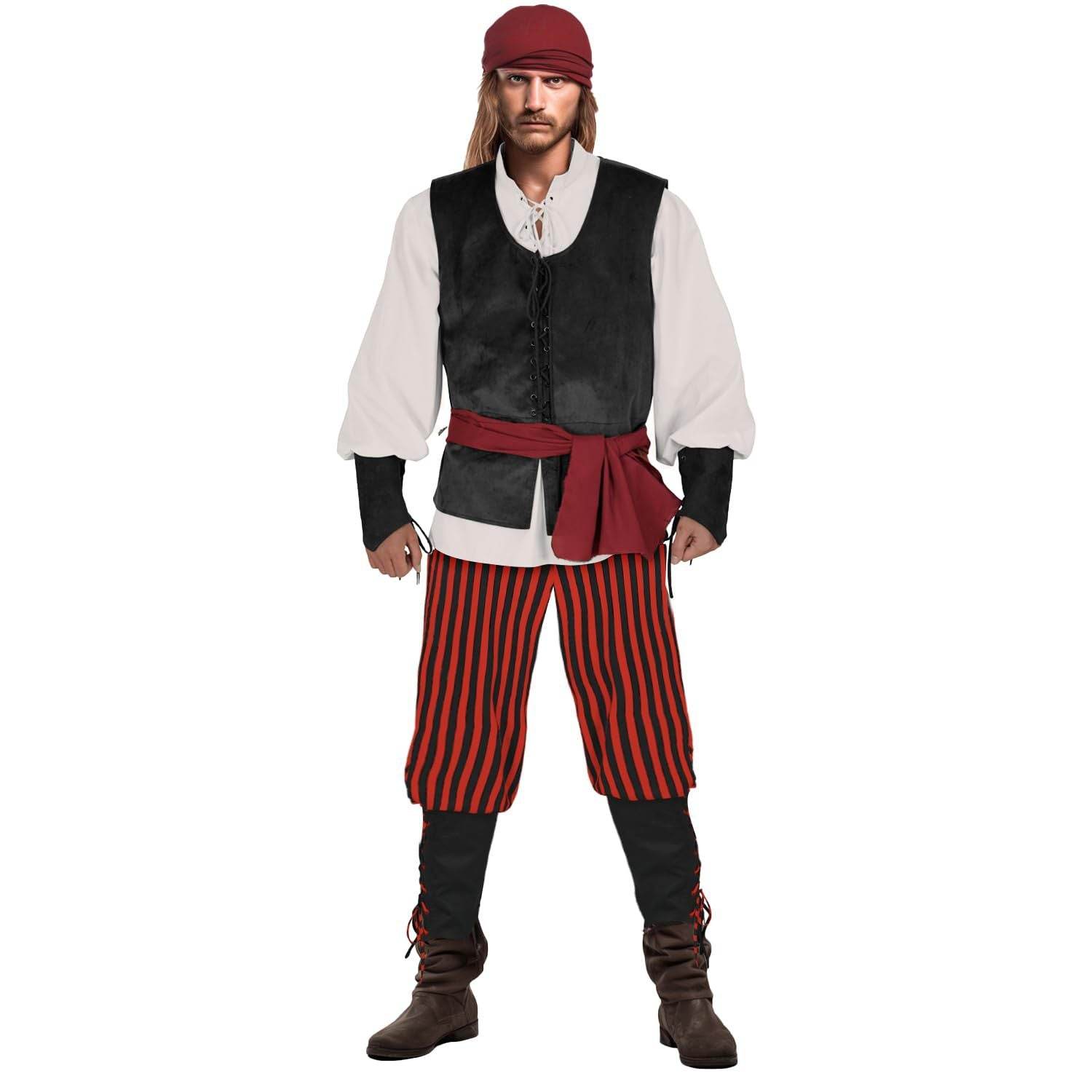 Halloween Caribbean Pirates Vest Adult Stage Costume - zzcosplay