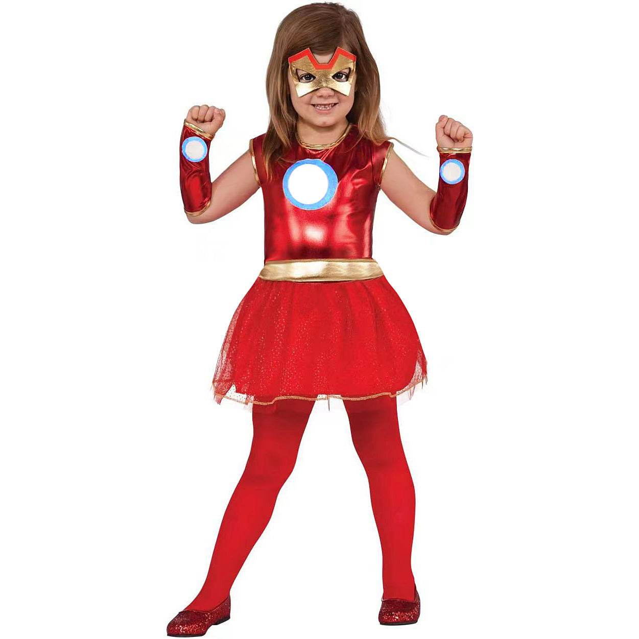 Iron Man Costume Halloween For Kids Girl Full set with Capge - zzcosplay