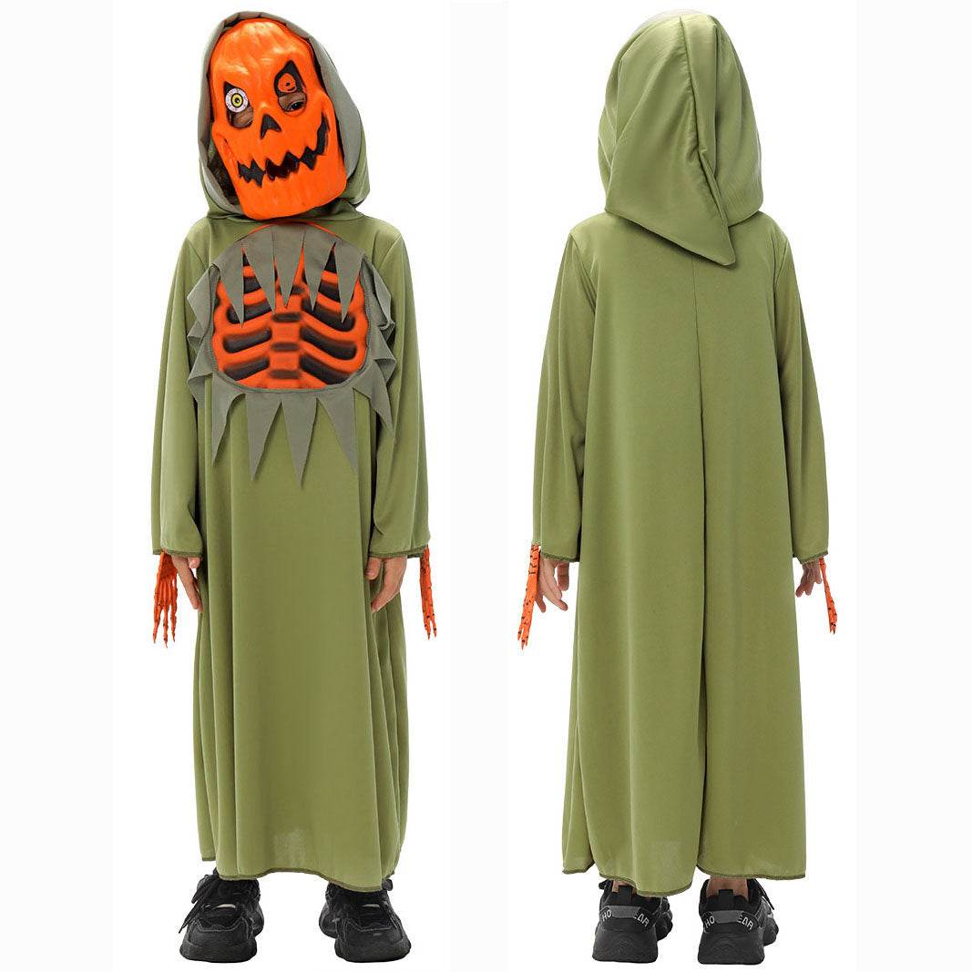 Fun World Scaru Skeleton Bleeding Pumpkin Halloween Costume for Kids - zzcosplay