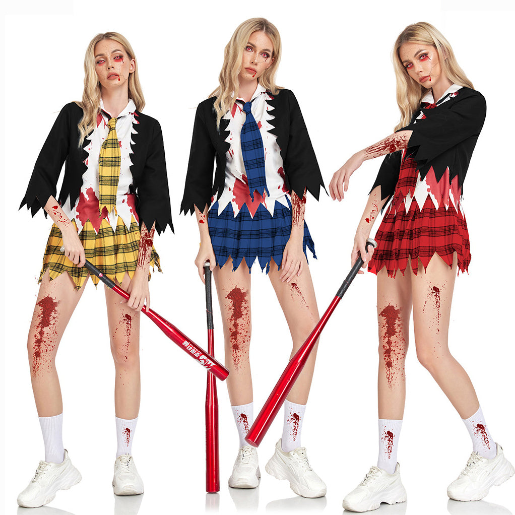 College Vampire Outfit Horror Zombie Student Uniform Party Women Halloween - ZZCOSPLAY