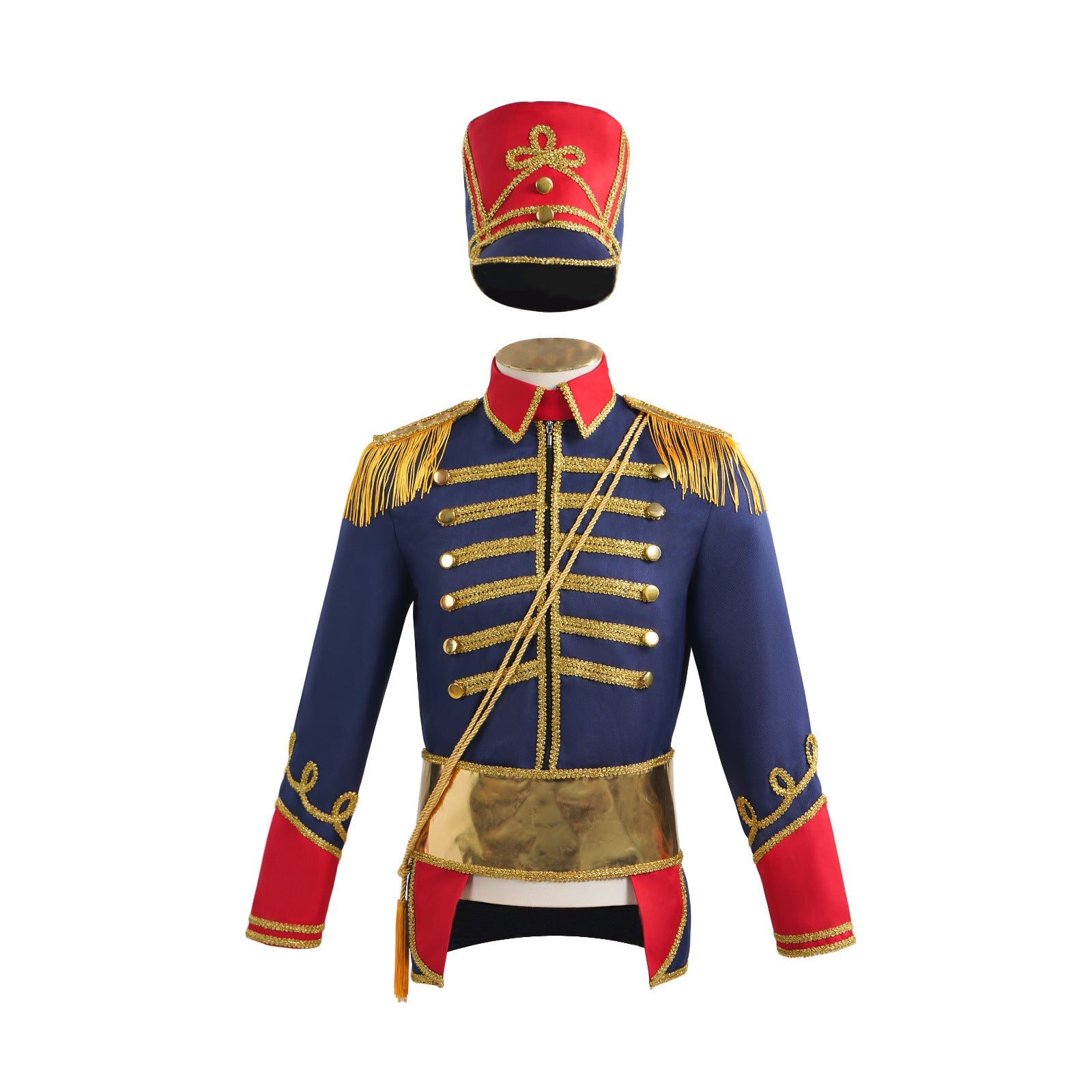 British Hussar Tunic Royal Prince Tailcoat Drummer Parade Costume Jacket Men Halloween - ZZCOSPLAY