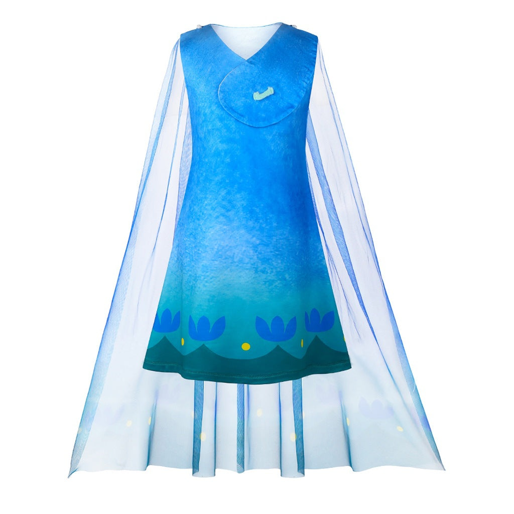 Girls Trolls World Tour Costume Princess Poppy Dress Set - ZZCOSPLAY