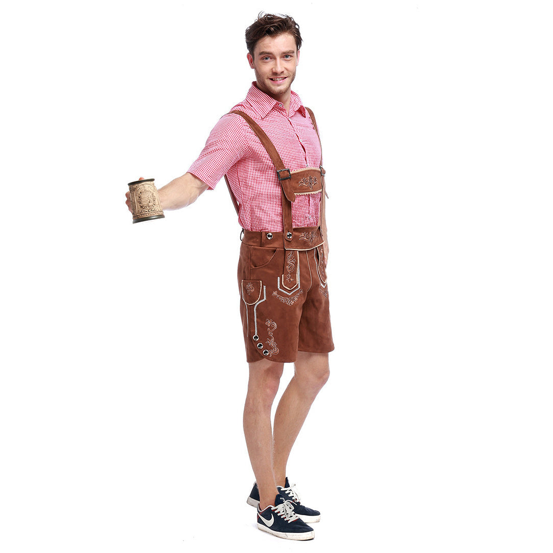 Men German Oktoberfest Outfit Beer Waiter Halloween Costume - ZZCOSPLAY
