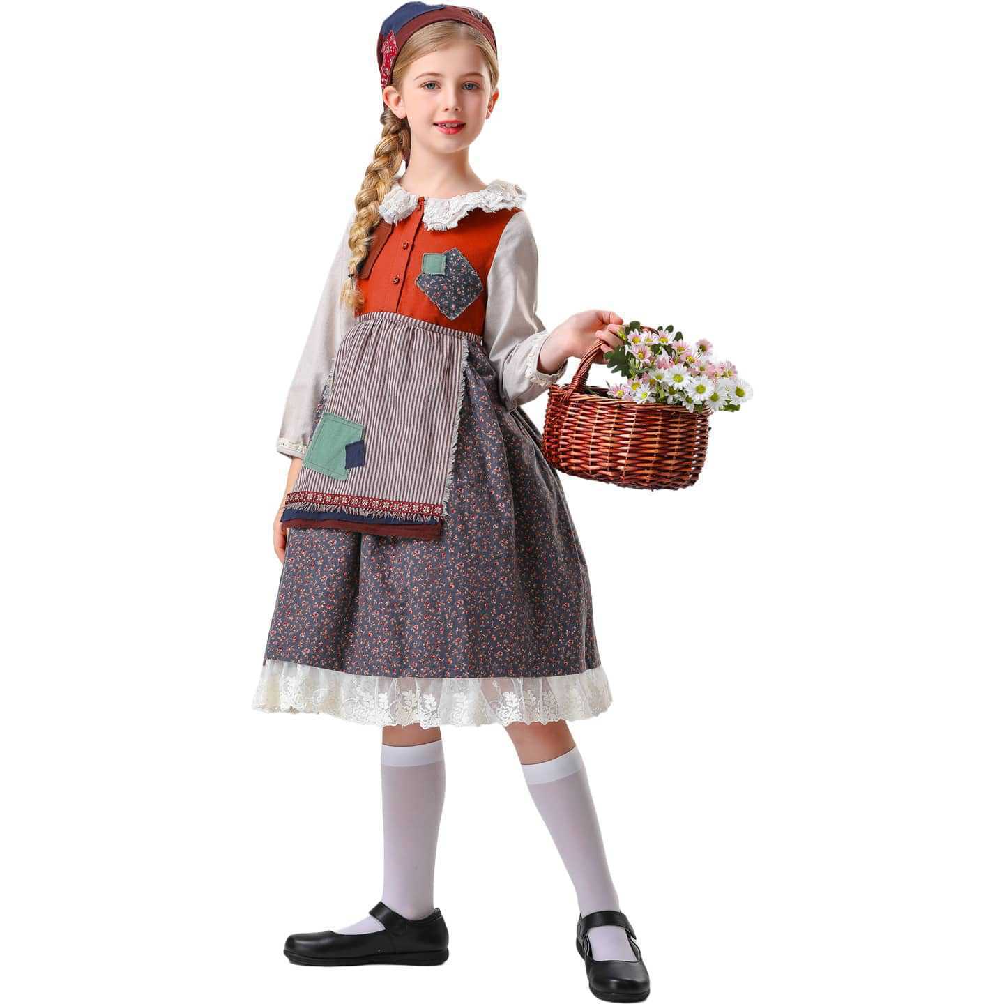 Kids The Little Match Girl Maid Costume Dress Funny Party Halloween - ZZCOSPLAY