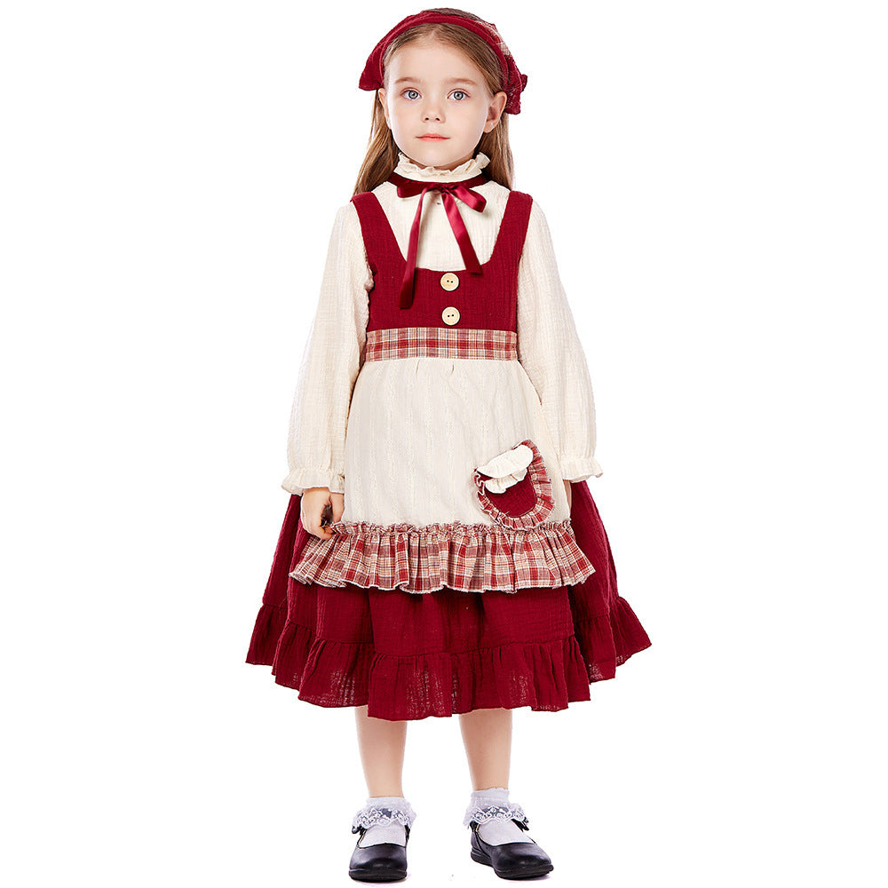 Kids The Little Match Girl Maid Oktoberfest Costume Dress Halloween - ZZCOSPLAY