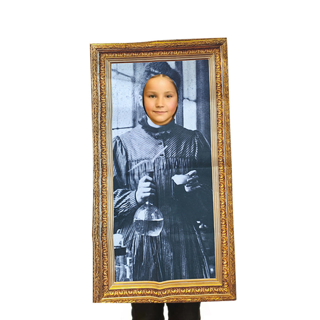 Funny spoof murals Costume Mona Lisa French girl Einstein Marie Curie King Queen Victoria Knight - ZZCOSPLAY