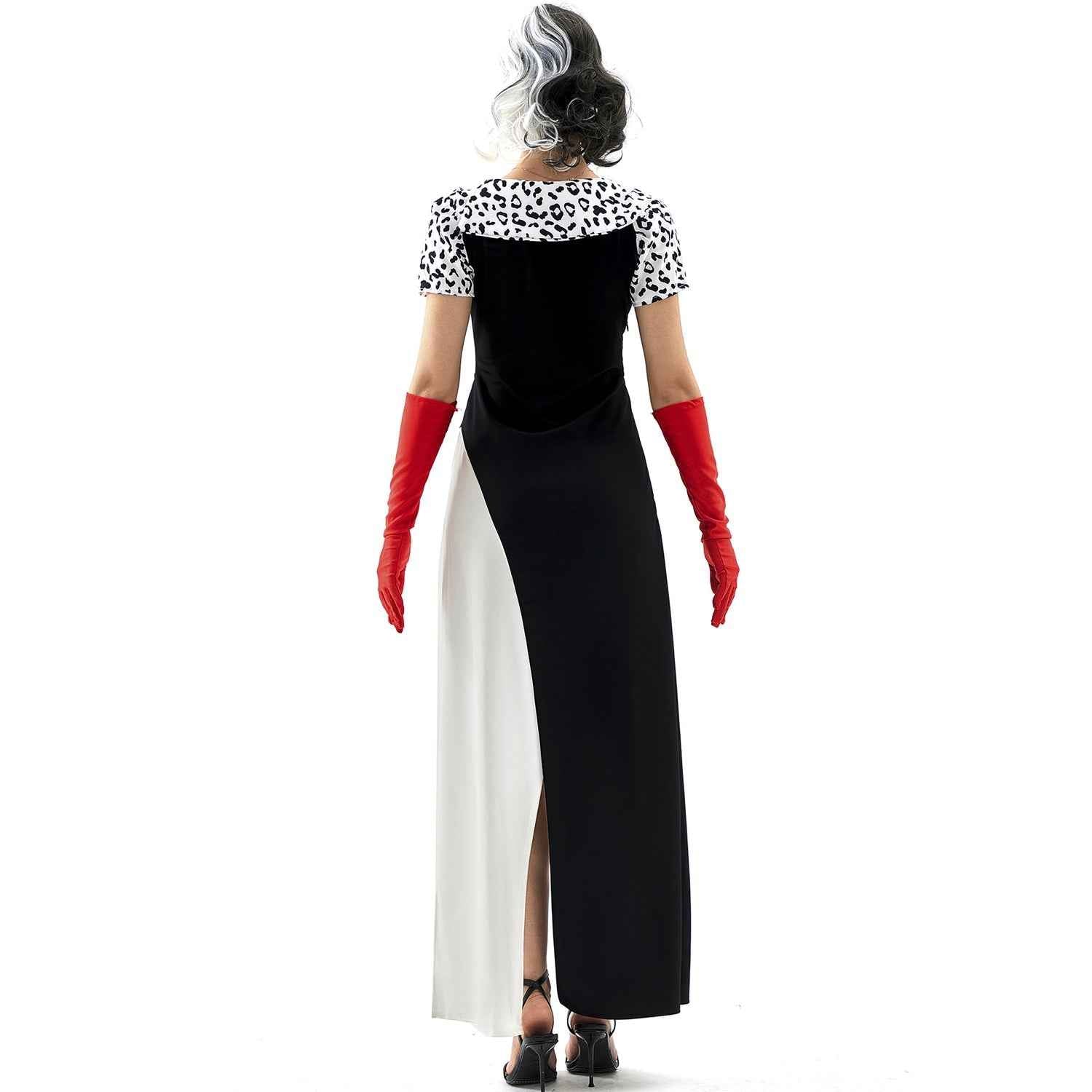 Cruella Dalmatian Dress Costume KuIra Stage Halloween