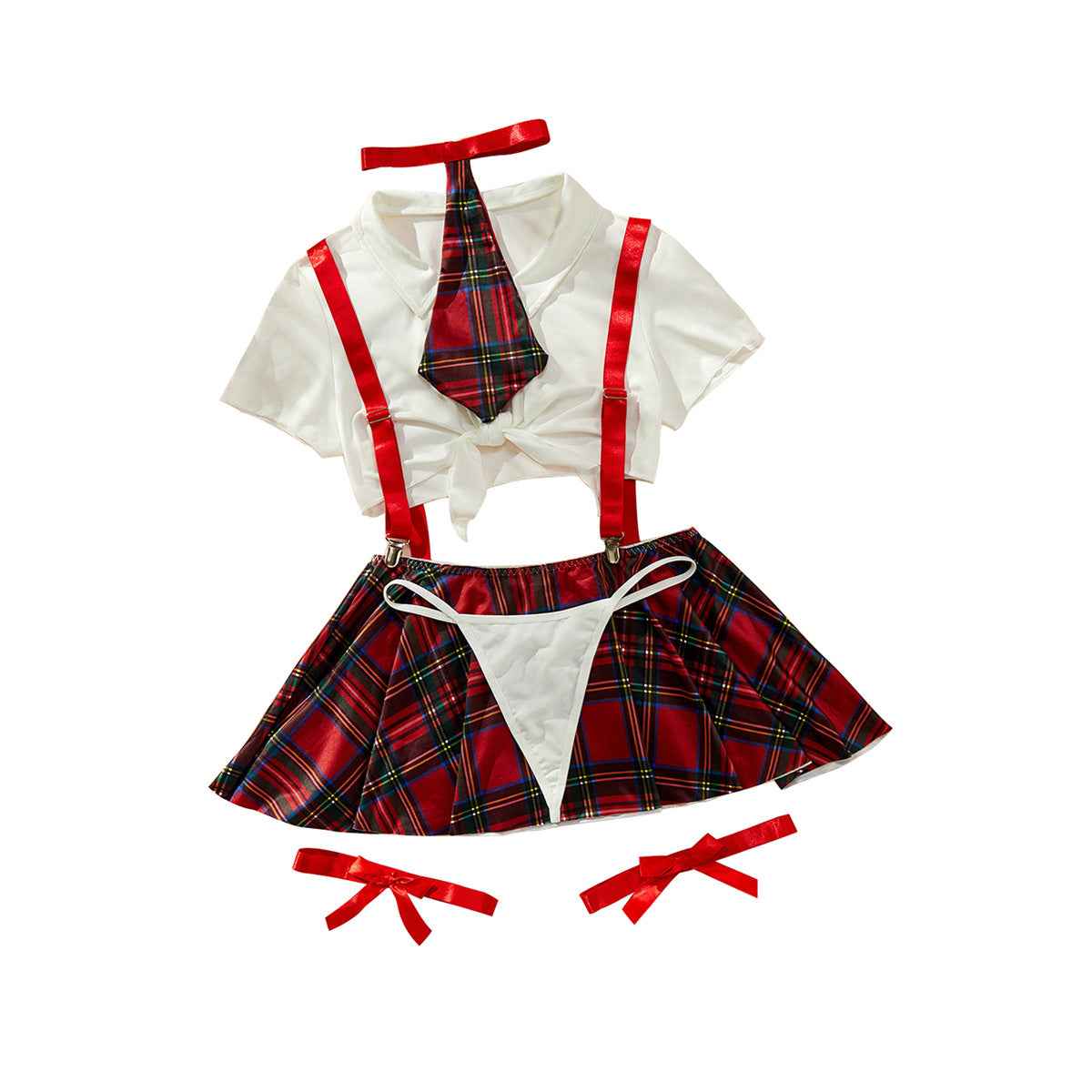 Plaid school girl uniform temptation Role play Costume suit
