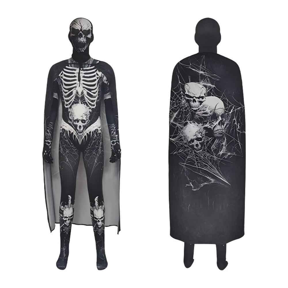 Skull Skeleton Jumpsuit Outfits Cosplay Costume Party For Kids